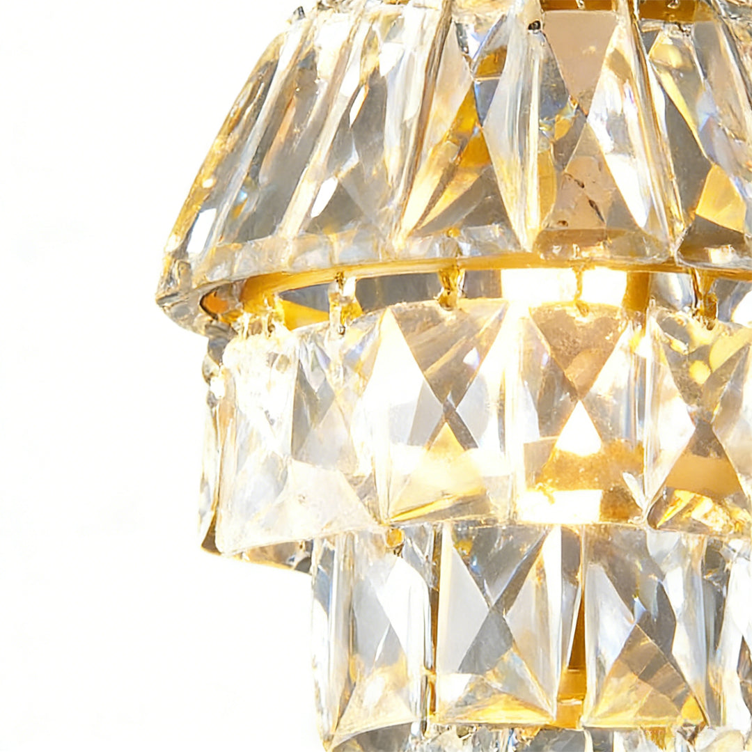 Modern Silver Crystal Mini Pendant Light Fixture for Dining Room Ceiling