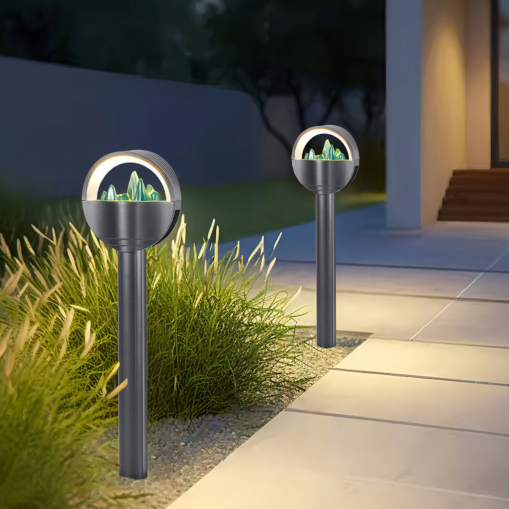 Contemporary Frosted Globe Waterproof Pathway Lights for Outdoor Gardens