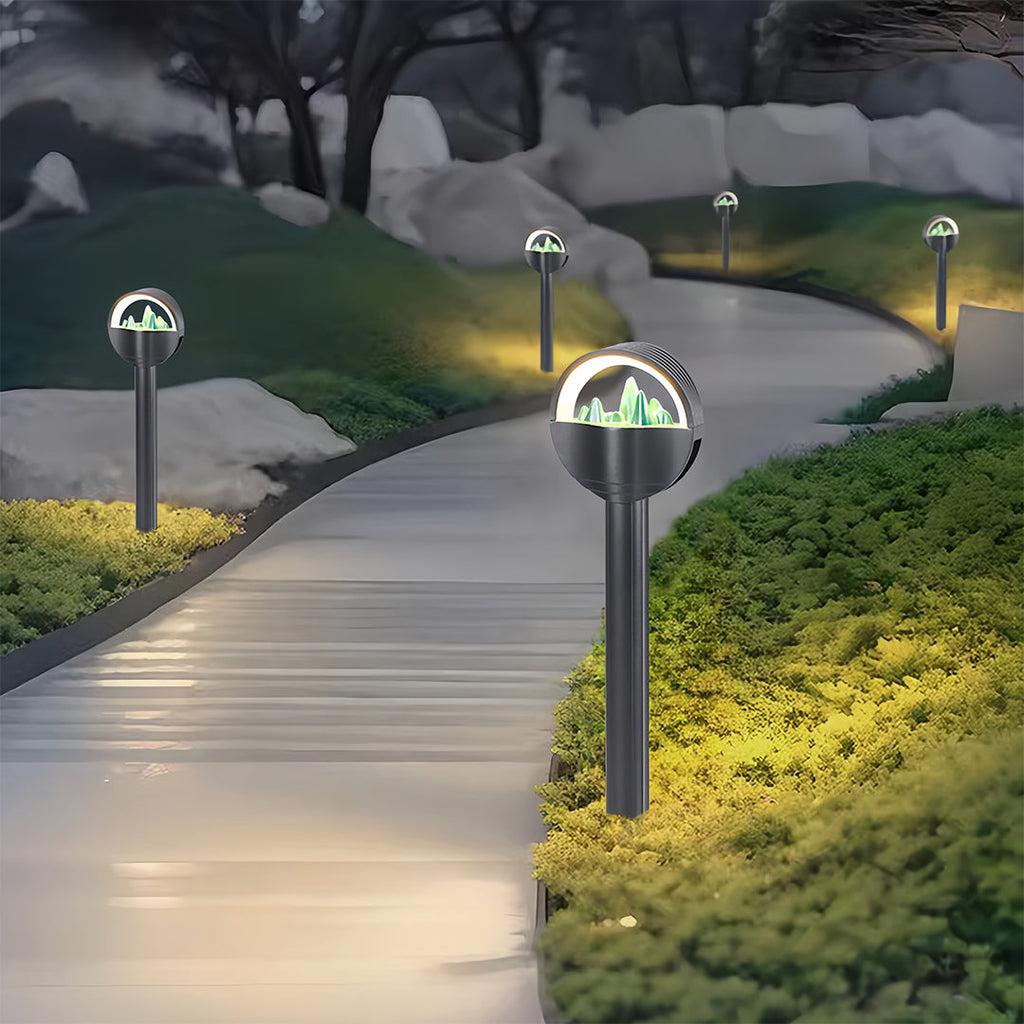 Contemporary Frosted Globe Waterproof Pathway Lights for Outdoor Gardens