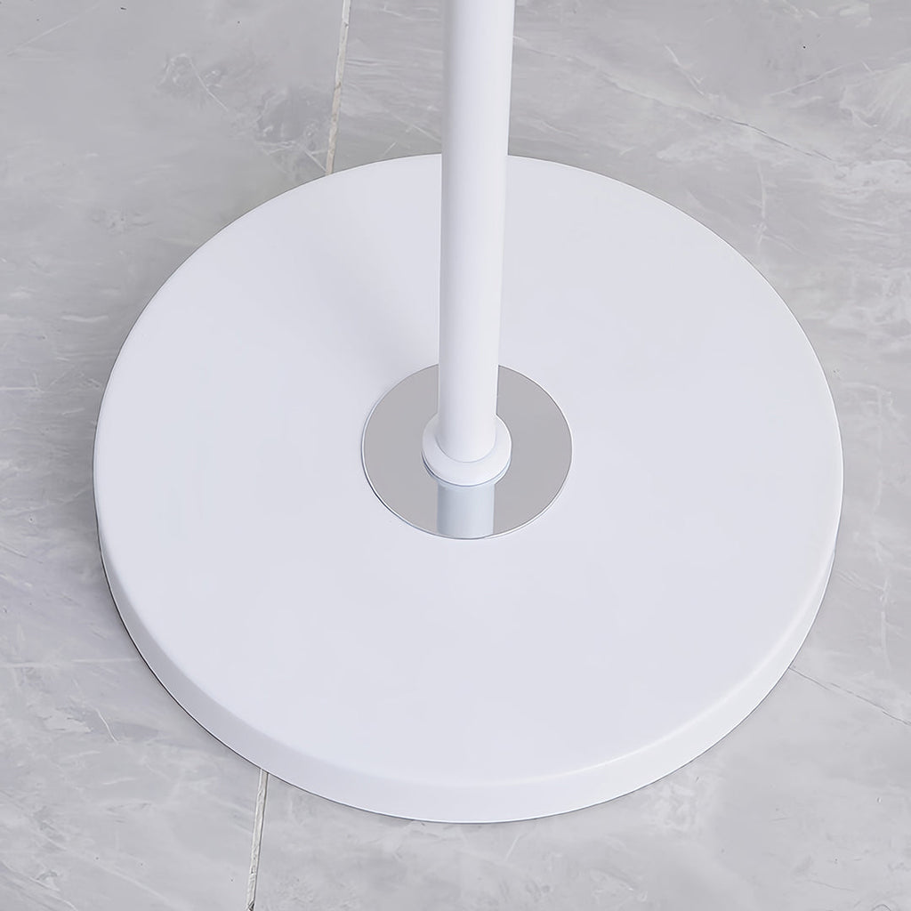 Modern Brass Uplight Floor Lamp with White Shade for Cozy Reading Nook