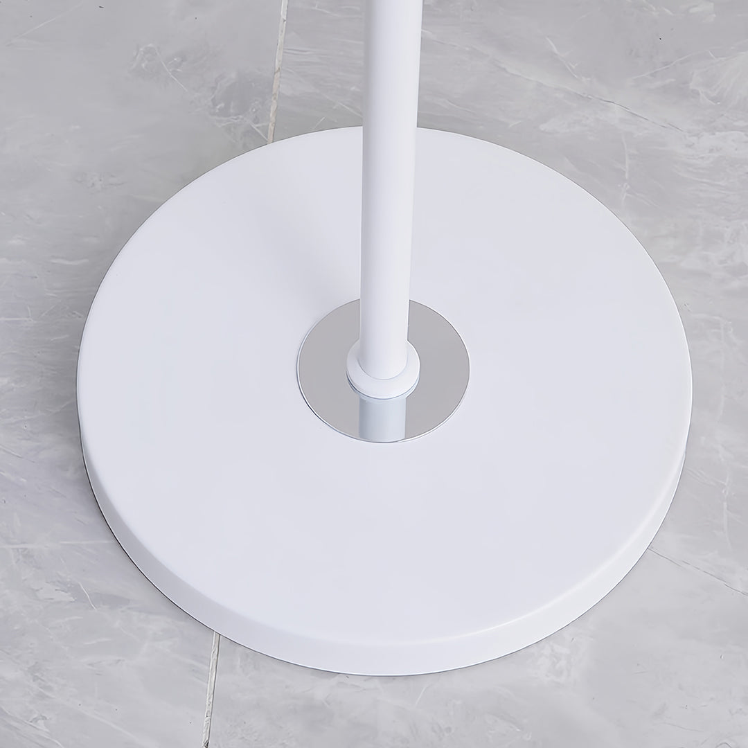 Modern Brass Uplight Floor Lamp with White Shade for Cozy Reading Nook