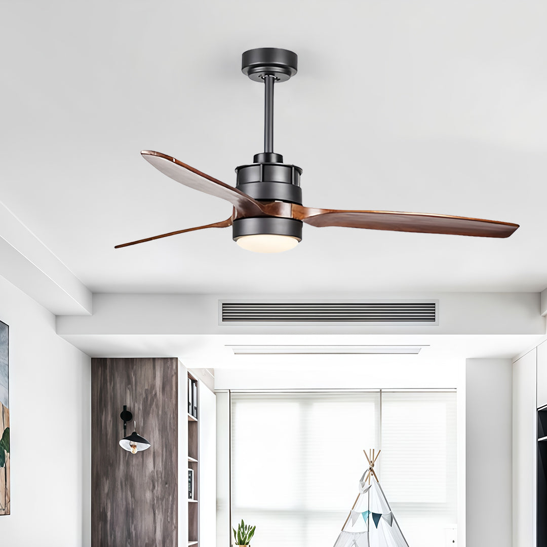 Sleek Modern White Ceiling Fan with LED Light & Remote for Living Room