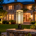 Black Retro Aluminum Frosted Glass Path Lights for Outdoor Lighting