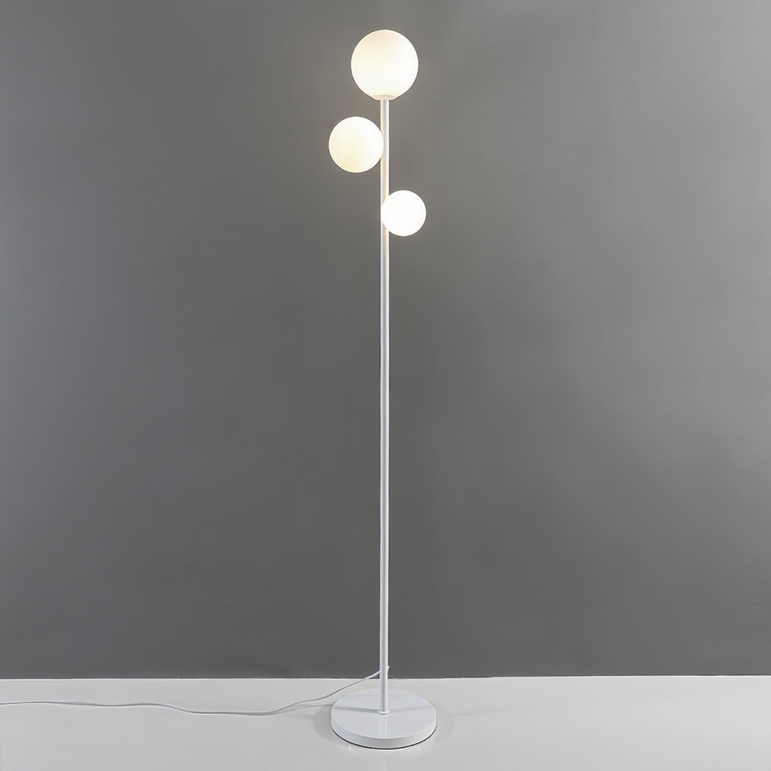 Modern Gold and Black Globe Floor Lamp for Living Room or Office Decor