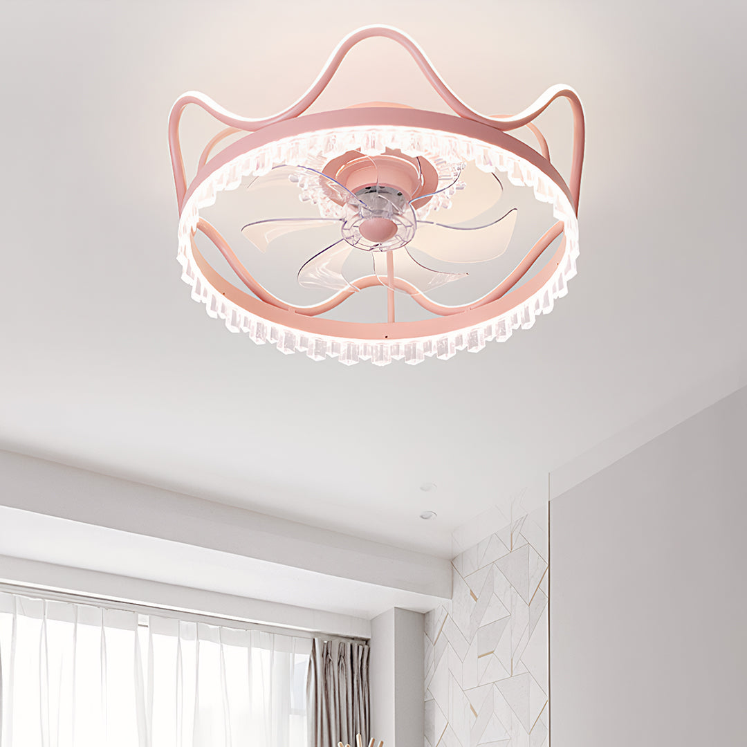 Modern Round LED Ceiling Fan Light with Remote - Adjustable Brightness