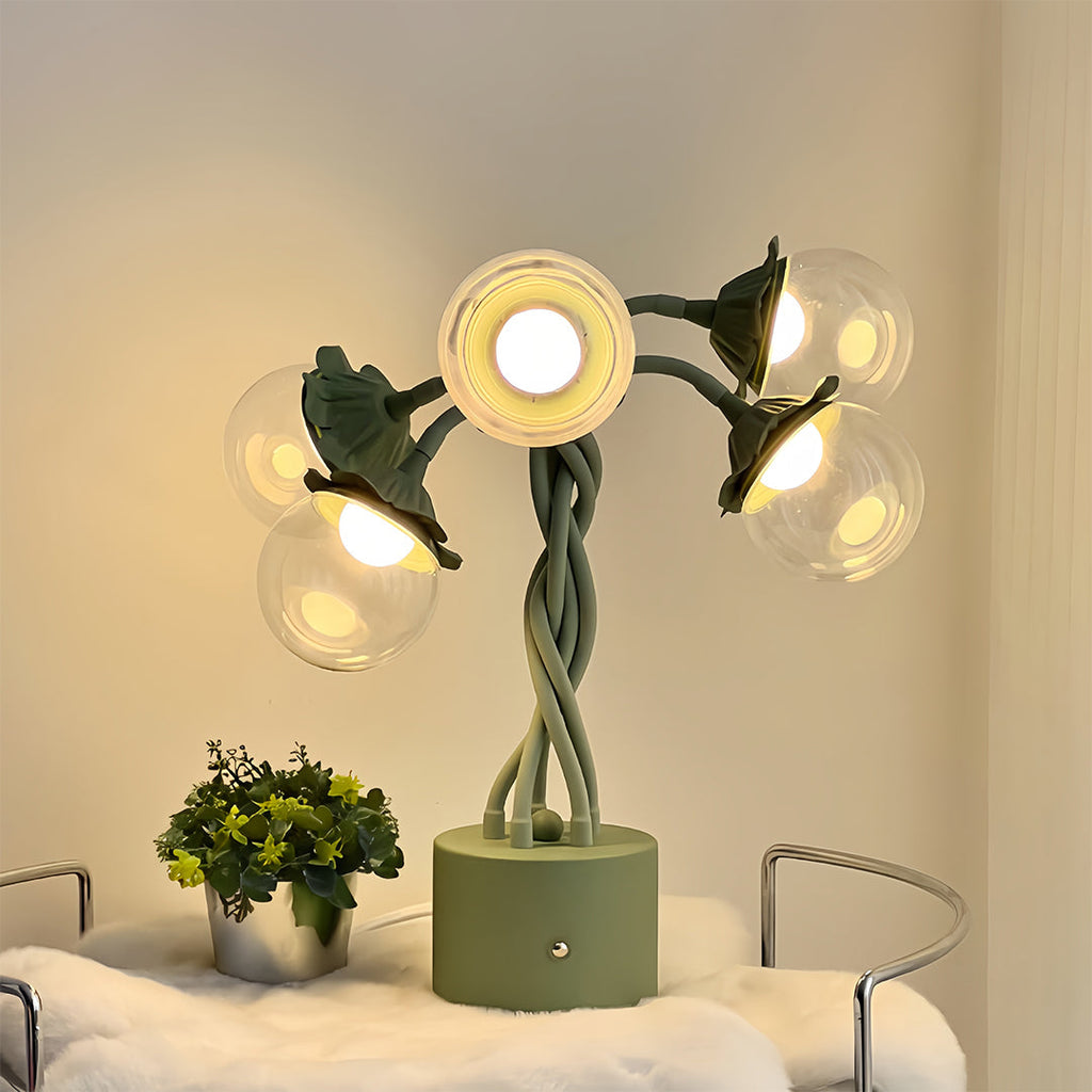 Colorful Bubble Table Lamp with Flexible Stems for Creative Desk Lighting