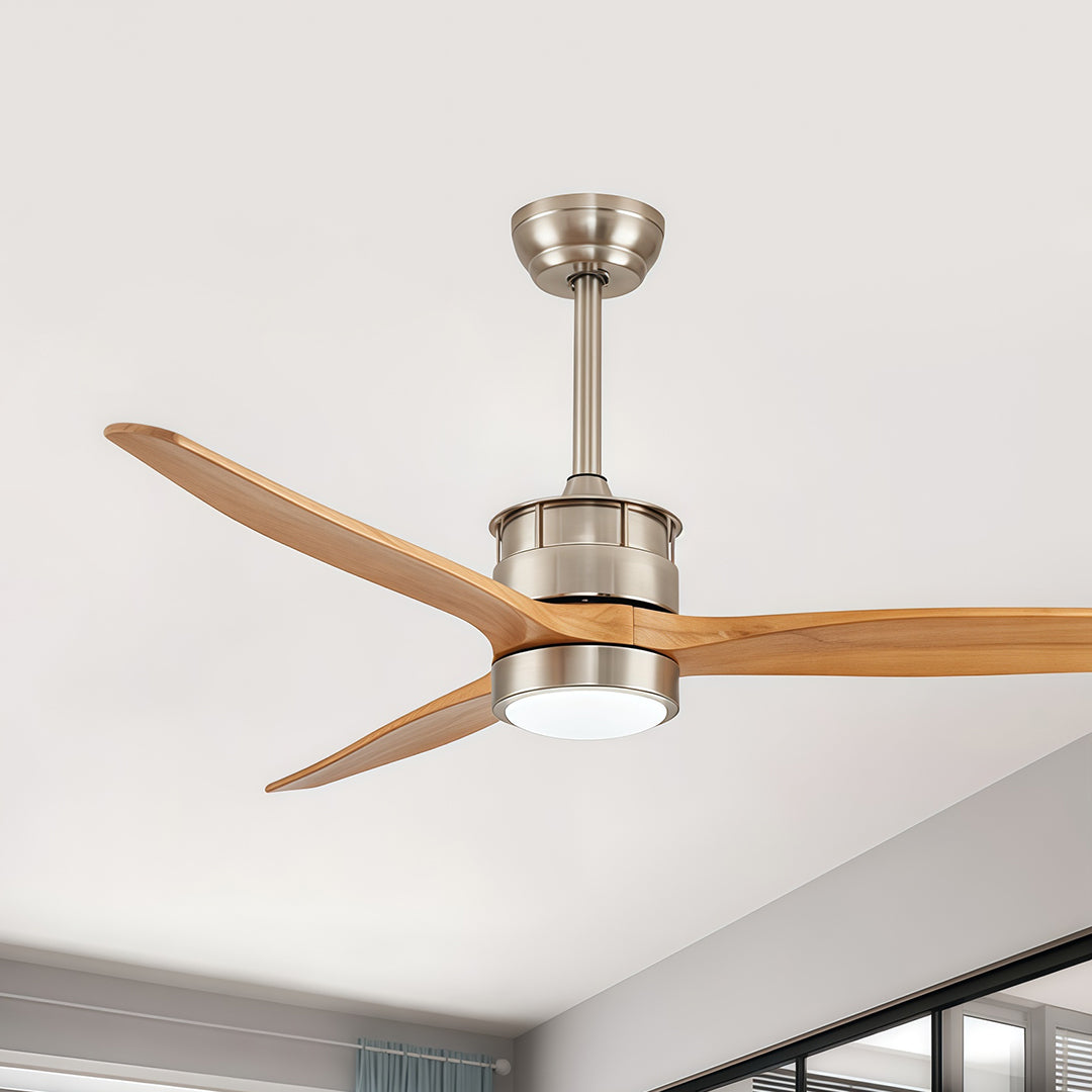 Sleek Modern White Ceiling Fan with LED Light & Remote for Living Room