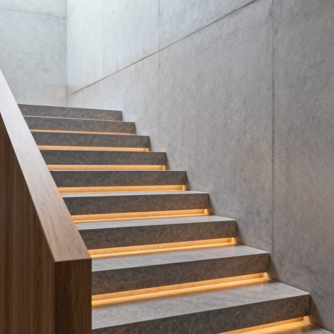 Sleek Black Aluminum LED Step Light Strip for Outdoor Walkways & Patios
