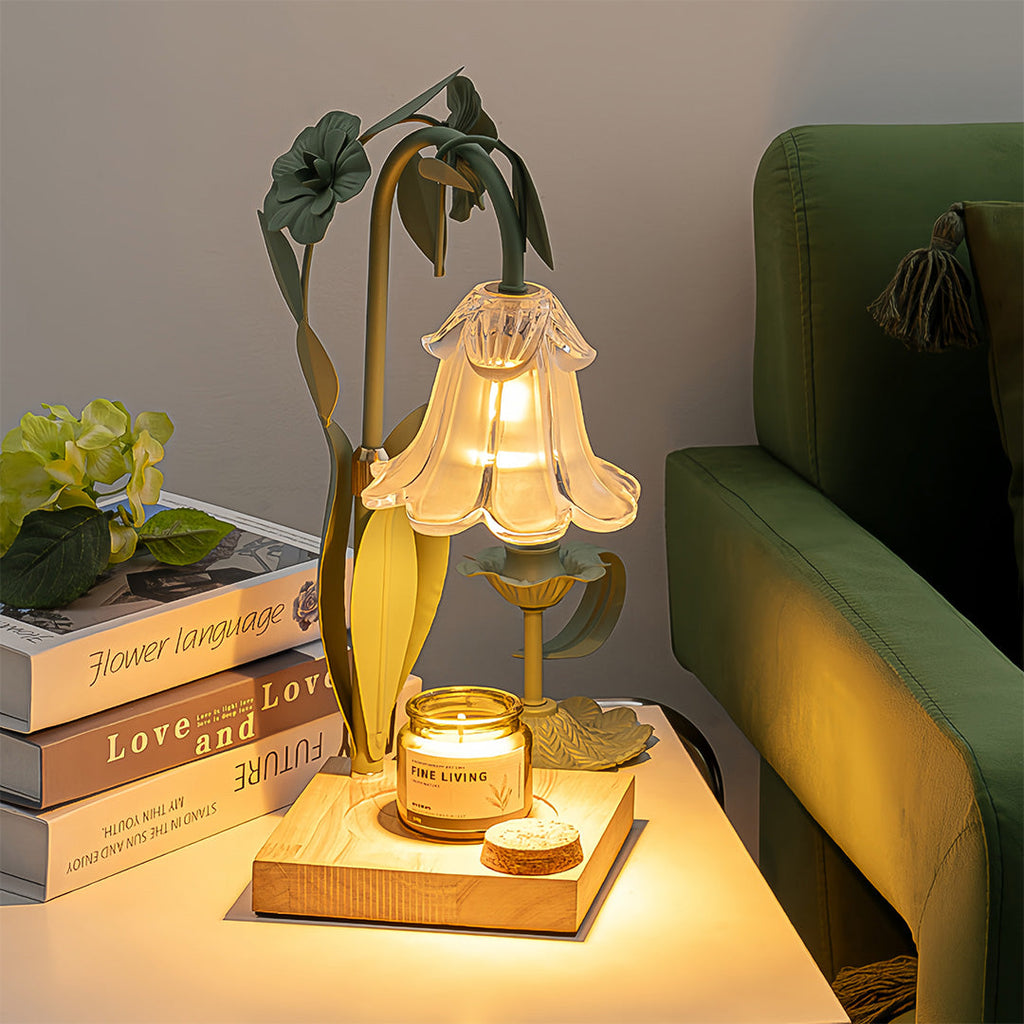 Elegant Fireless Melt Table Lamp with Scented Flower Design for Bedroom