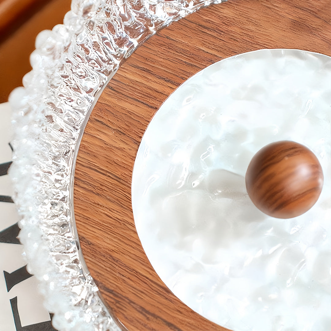 French Vintage Walnut Acrylic Table Lamp for Living Room Atmosphere