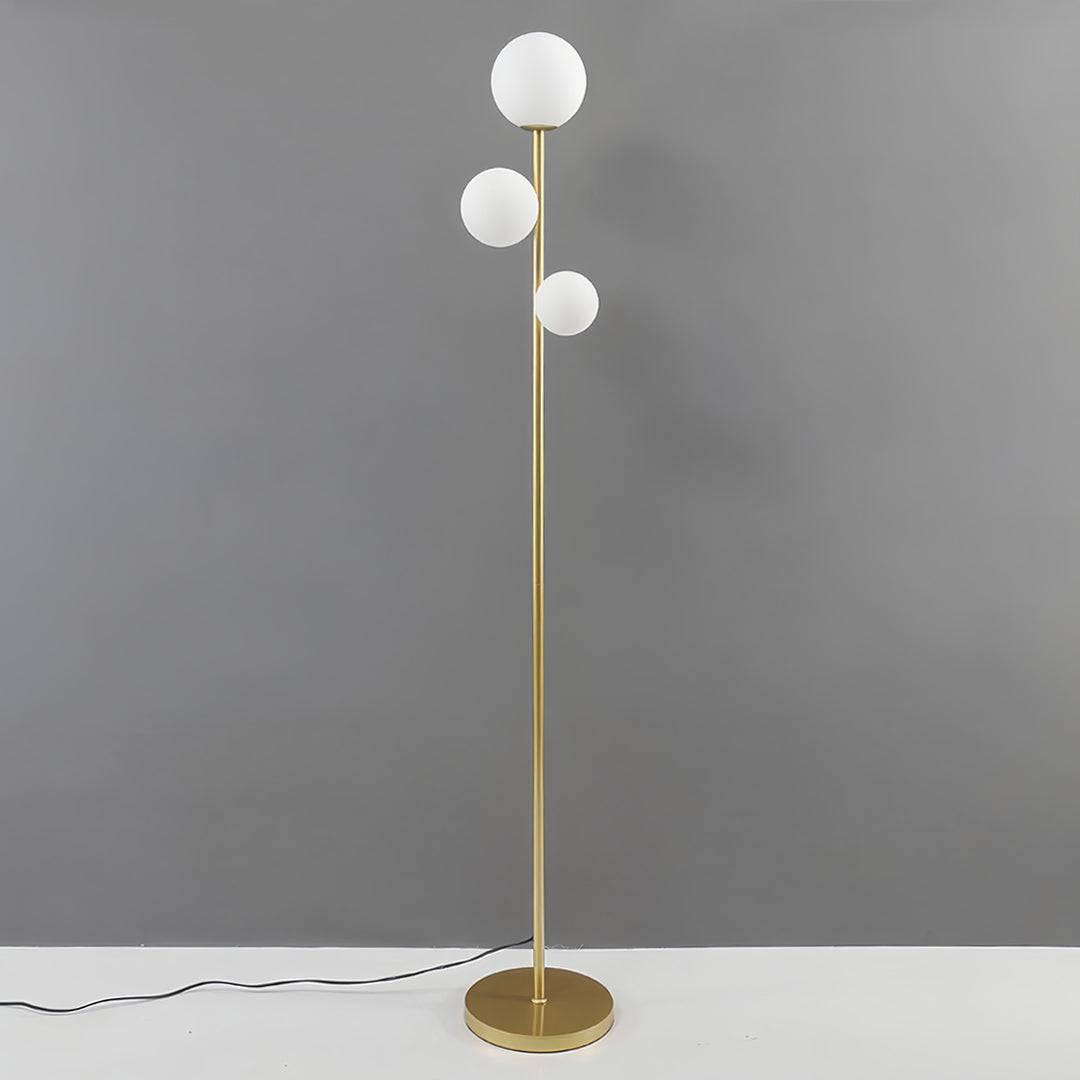 Modern Gold and Black Globe Floor Lamp for Living Room or Office Decor