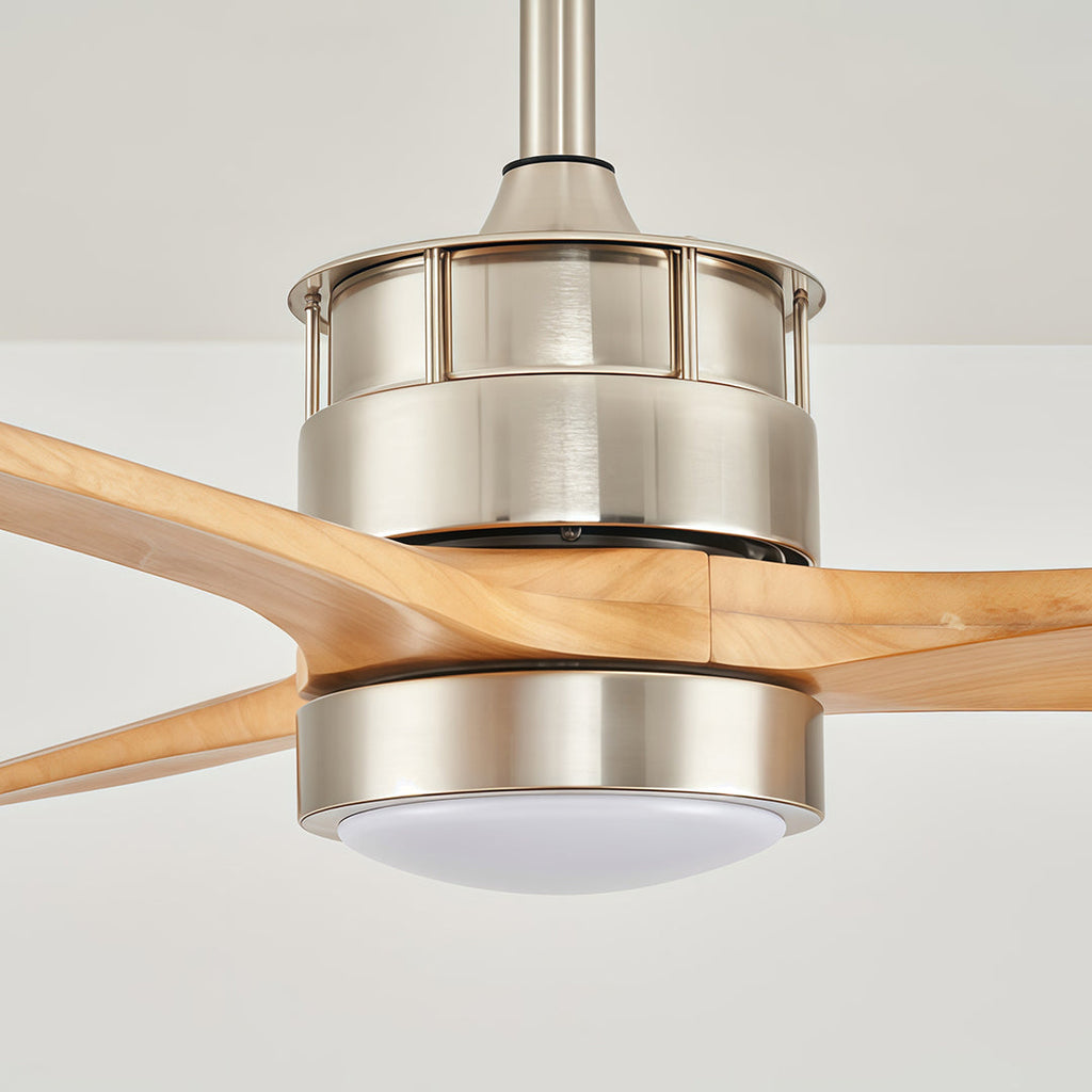 Sleek Modern White Ceiling Fan with LED Light & Remote for Living Room