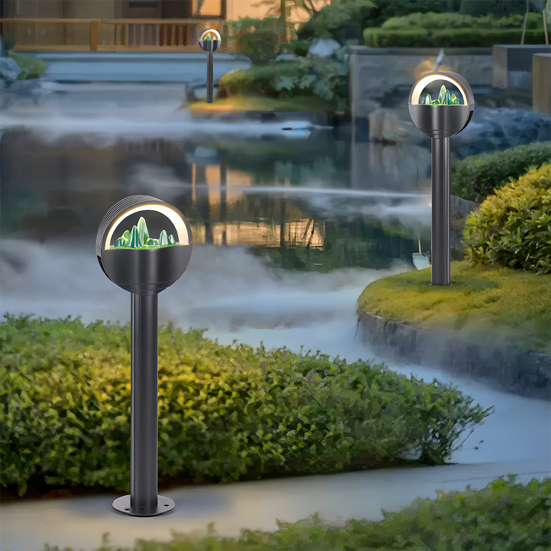 Contemporary Frosted Globe Waterproof Pathway Lights for Outdoor Gardens