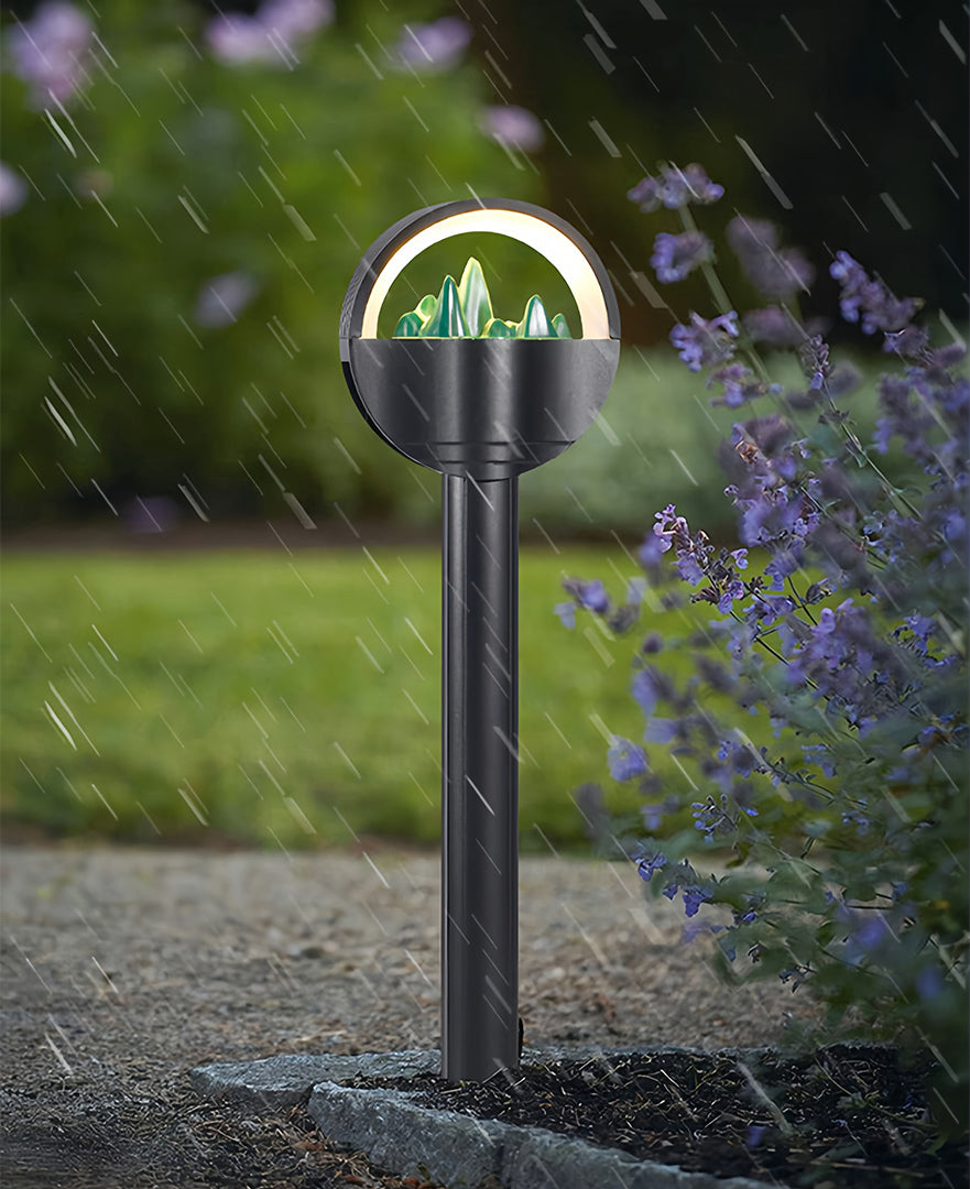 Contemporary Frosted Globe Waterproof Pathway Lights for Outdoor Gardens