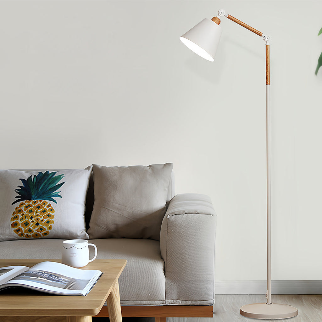 Contemporary Adjustable Metallic Floor Lamp for Living Room Bedroom