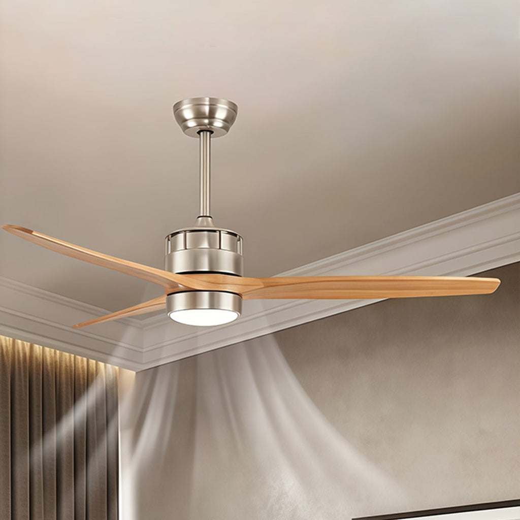 Sleek Modern White Ceiling Fan with LED Light & Remote for Living Room