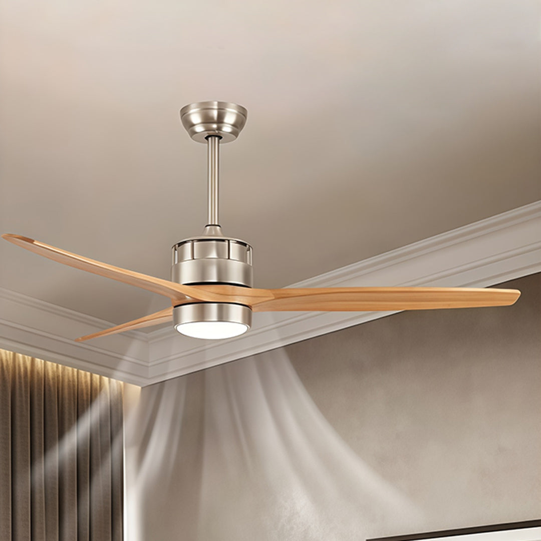 Sleek Modern White Ceiling Fan with LED Light & Remote for Living Room