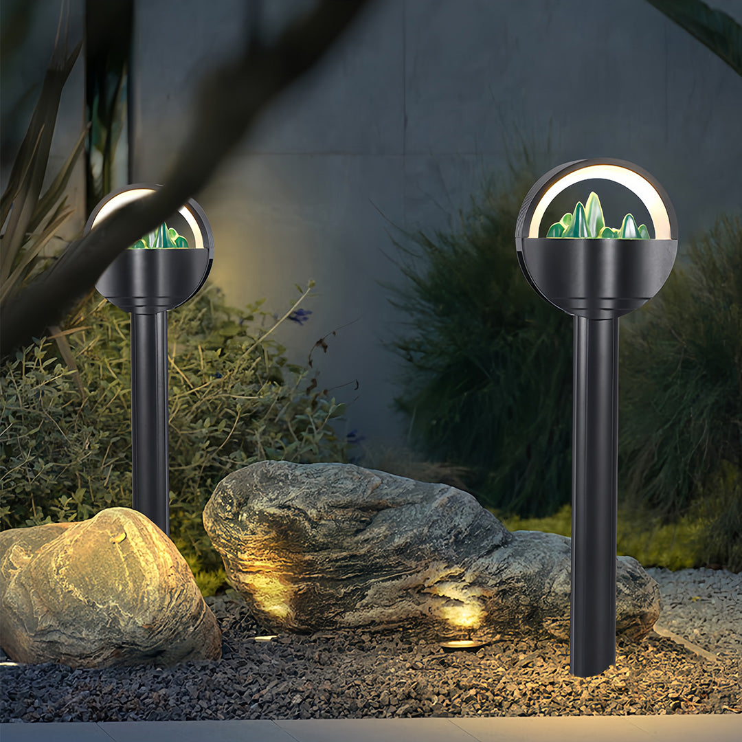 Contemporary Frosted Globe Waterproof Pathway Lights for Outdoor Gardens