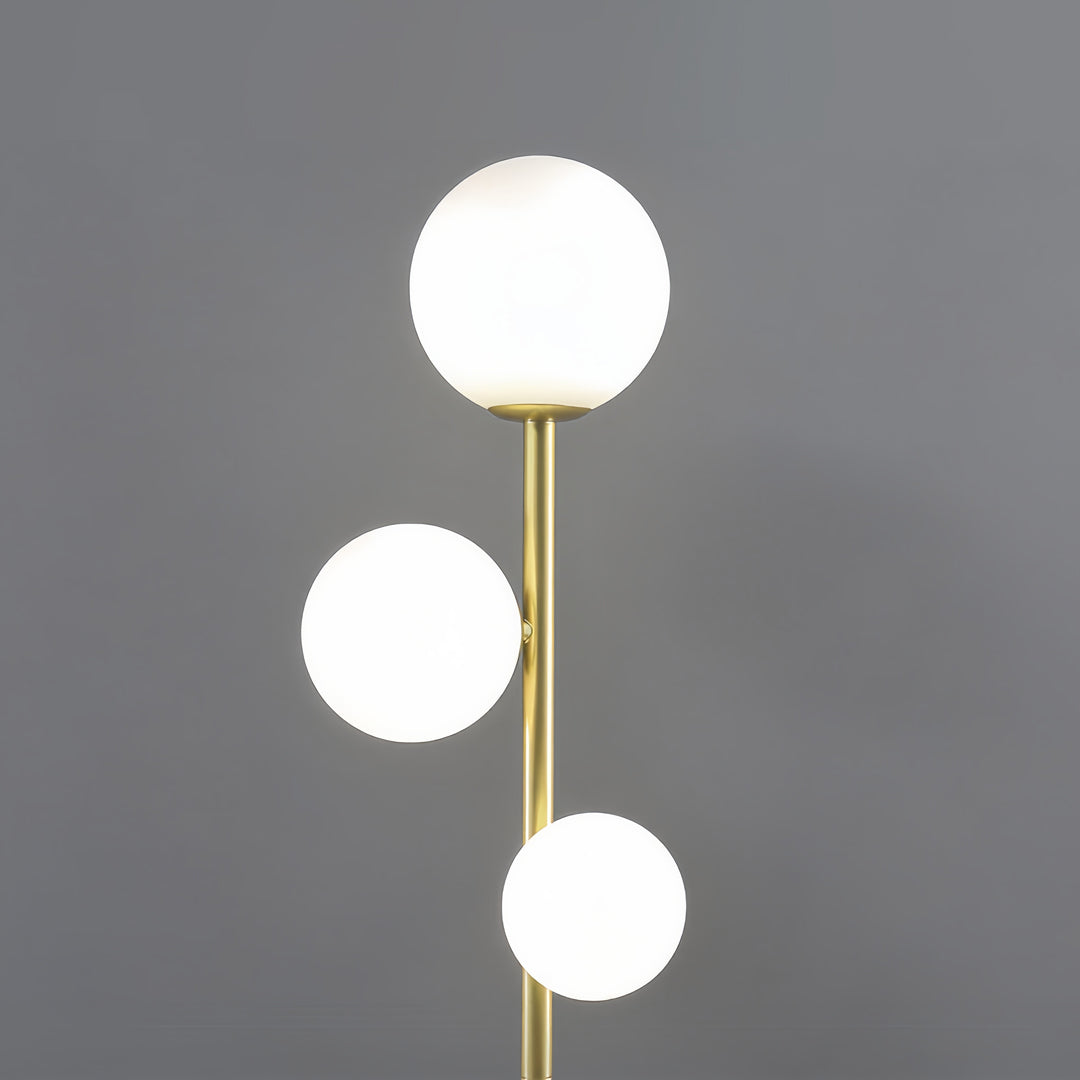 Modern Gold and Black Globe Floor Lamp for Living Room or Office Decor