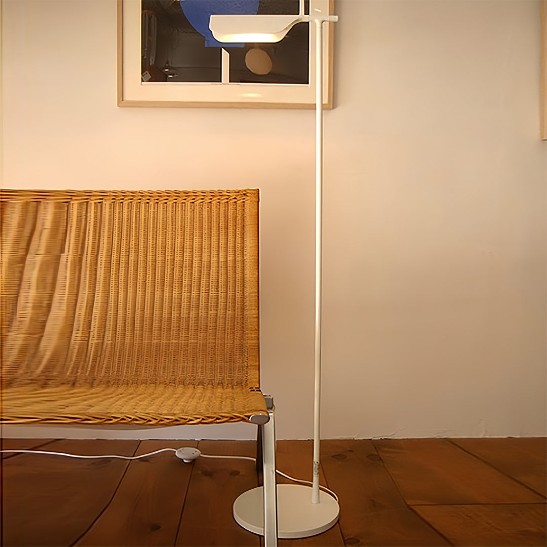 Modern Dimmable LED Floor Lamp in Elegant White for Living Room Decor