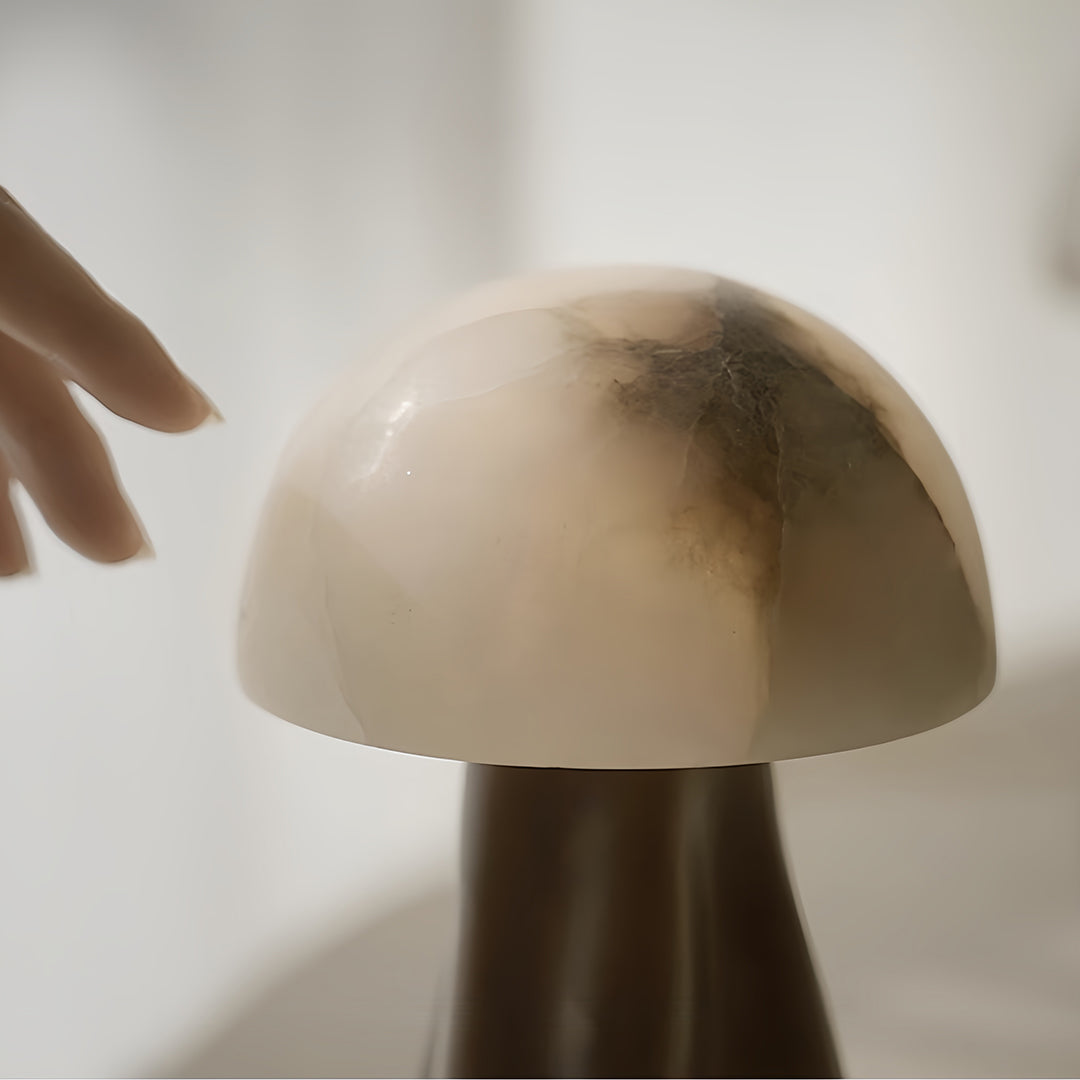 Nordic Style LED Mushroom Table Lamp in White Resin for Cozy Interiors