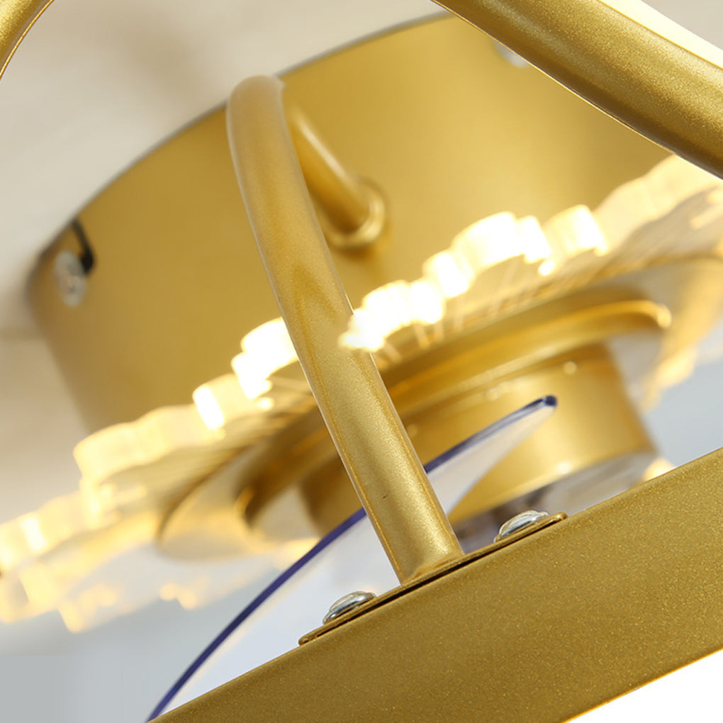 Modern Round LED Ceiling Fan Light with Remote - Adjustable Brightness