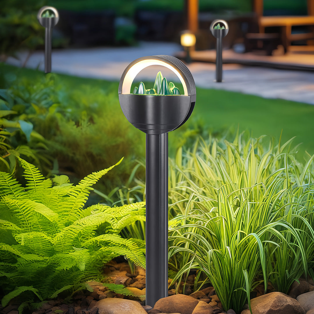 Contemporary Frosted Globe Waterproof Pathway Lights for Outdoor Gardens