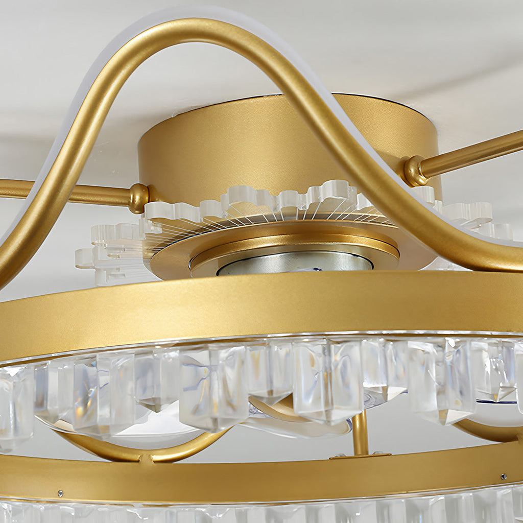Modern Round LED Ceiling Fan Light with Remote - Adjustable Brightness