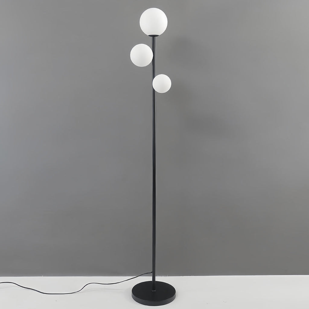 Modern Gold and Black Globe Floor Lamp for Living Room or Office Decor
