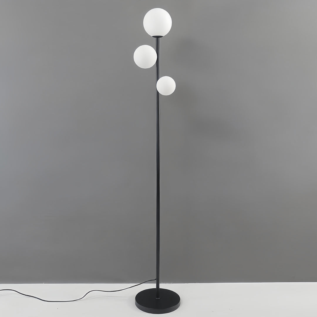 Modern Gold and Black Globe Floor Lamp for Living Room or Office Decor