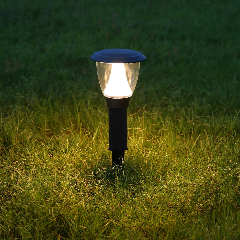 Modern Minimalist White LED Garden Stake Lights for Outdoor Walkways