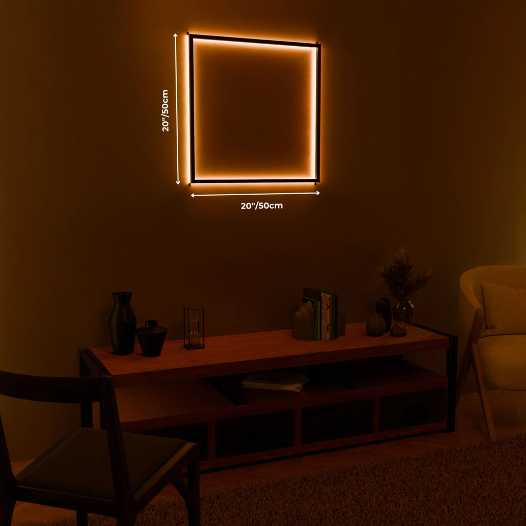 Modern White LED AuraFrame Wall Lamp for Living Room Bedroom Decor