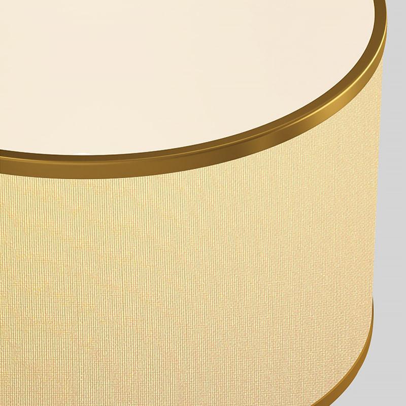 Elegant 22-Inch Gold Brass Geometric Table Lamp in Faux Silk for Living Room