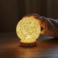 6-Inch LED Natural Wicker Rattan Table Lamp for Cozy Home Decor