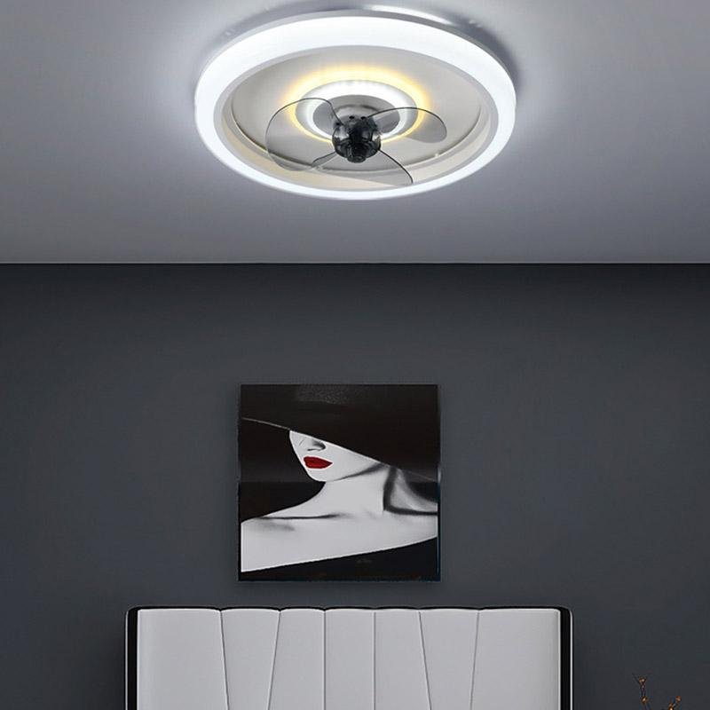Sleek White Round LED Ceiling Fan Light with Remote for Contemporary Rooms