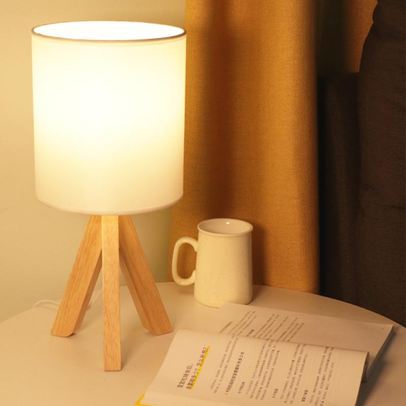 15-Inch Wood Modern Tripod Table Lamp for Stylish Living Room Decor