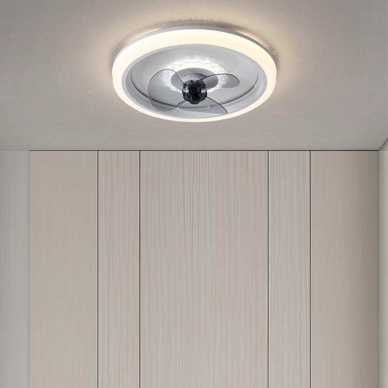 Sleek White Round LED Ceiling Fan Light with Remote for Contemporary Rooms