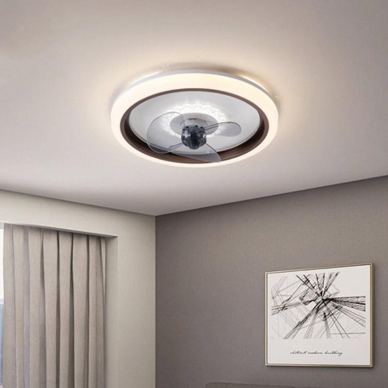 Sleek White Round LED Ceiling Fan Light with Remote for Contemporary Rooms