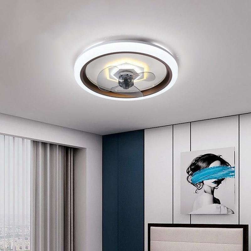 Sleek White Round LED Ceiling Fan Light with Remote for Contemporary Rooms