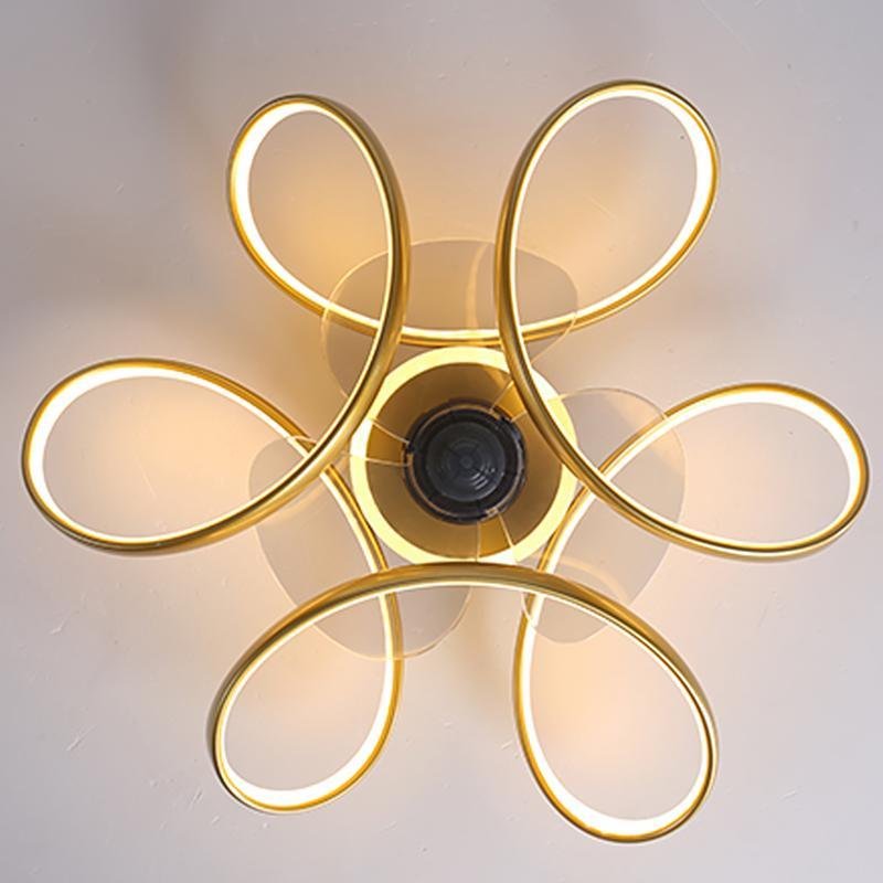 Elegant 18" White Flower-Shaped Ceiling Fan Chandelier with Remote for Home