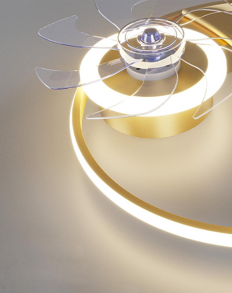 Modern White Round Flush Mount Kids Ceiling Fan with LED Lights & Remote