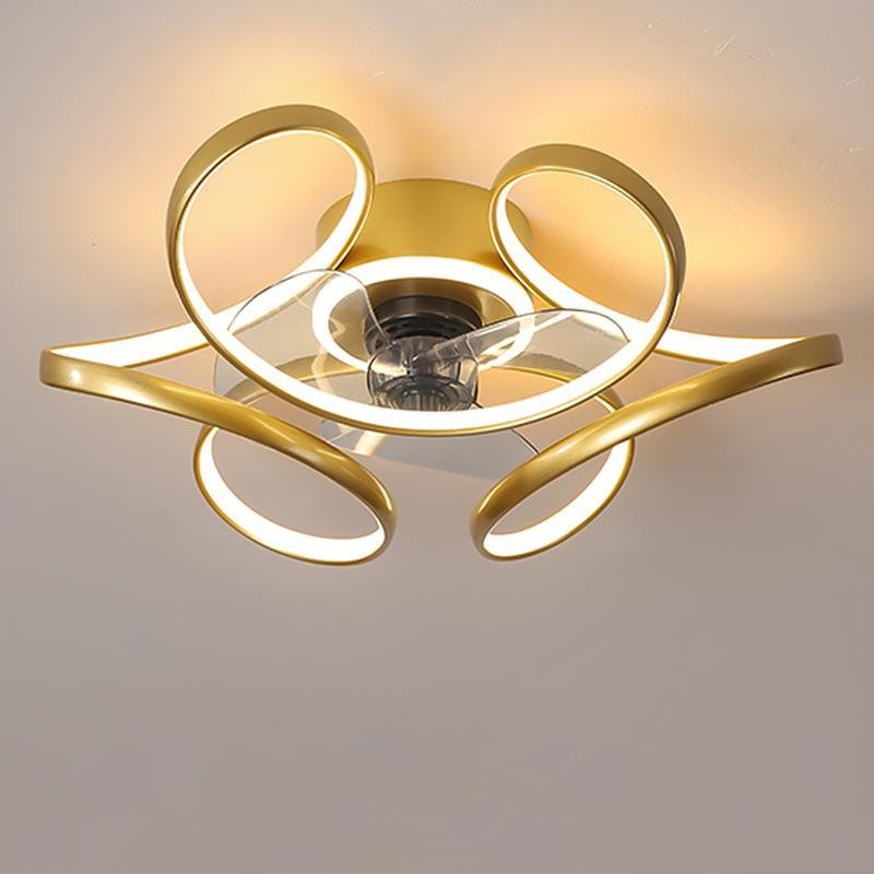 Elegant 18" White Flower-Shaped Ceiling Fan Chandelier with Remote for Home