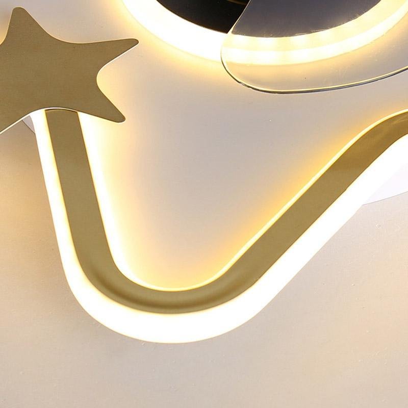 Colorful LED Star-Shaped Kids Ceiling Fan with Remote for Playroom
