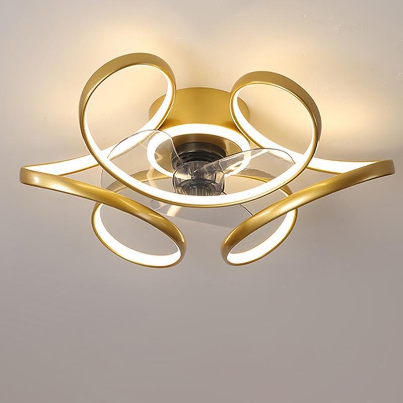 Elegant 18" White Flower-Shaped Ceiling Fan Chandelier with Remote for Home