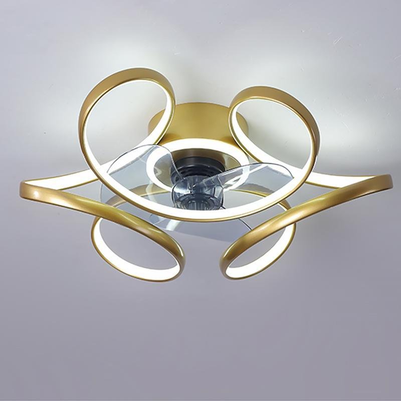 Elegant 18" White Flower-Shaped Ceiling Fan Chandelier with Remote for Home
