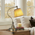 Industrial Black Metal Desk Lamp with Curved Arm for Office or Study