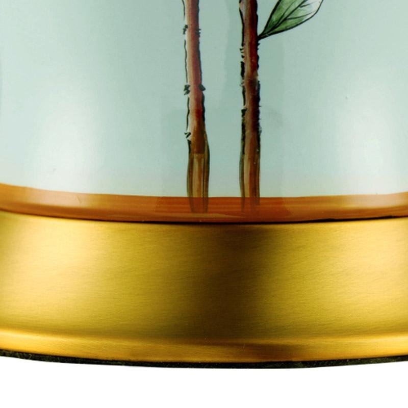 Vibrant 23" Porcelain Table Lamp with Oriental Bird Design for Living Room