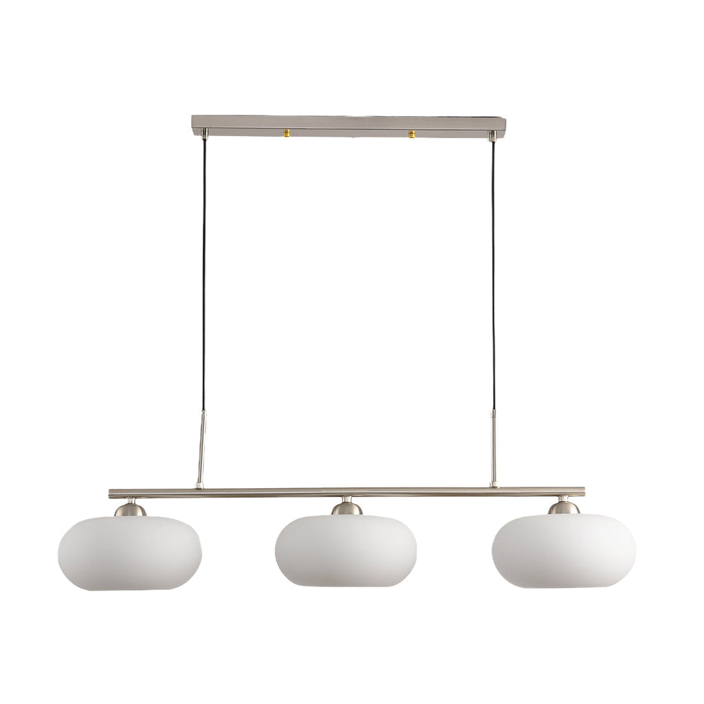 Elegant Persimmon Milk White Glass 3-Light Island Chandelier for Kitchen