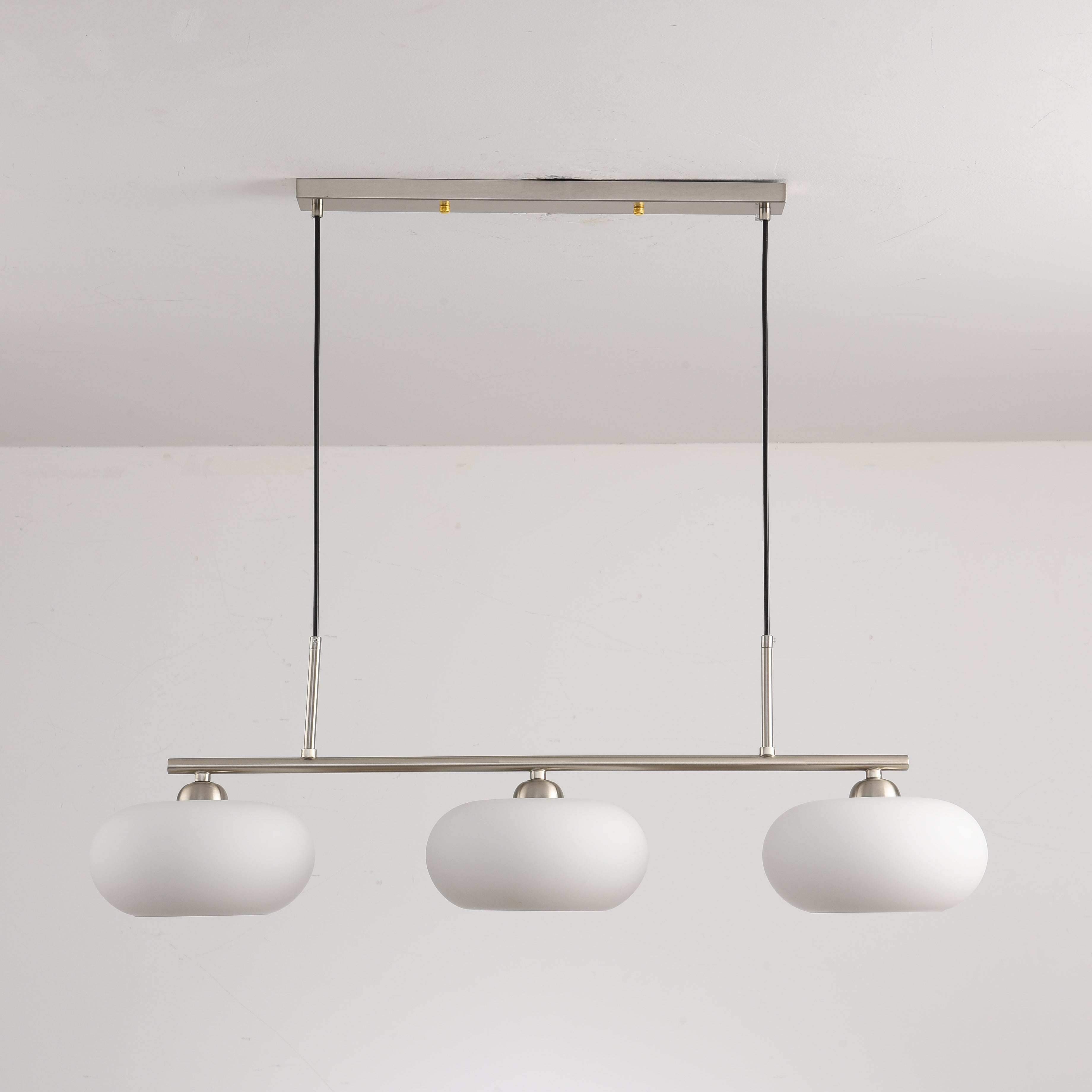 Elegant Persimmon Milk White Glass 3-Light Island Chandelier for Kitchen