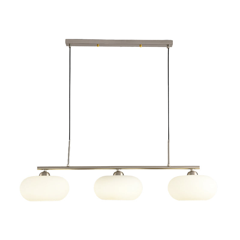 Elegant Persimmon Milk White Glass 3-Light Island Chandelier for Kitchen